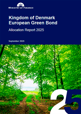 Forsidebillede af skov med kig til vandet til rapporten Kingdom of Denmark - Green Bond Allocation Report 2025